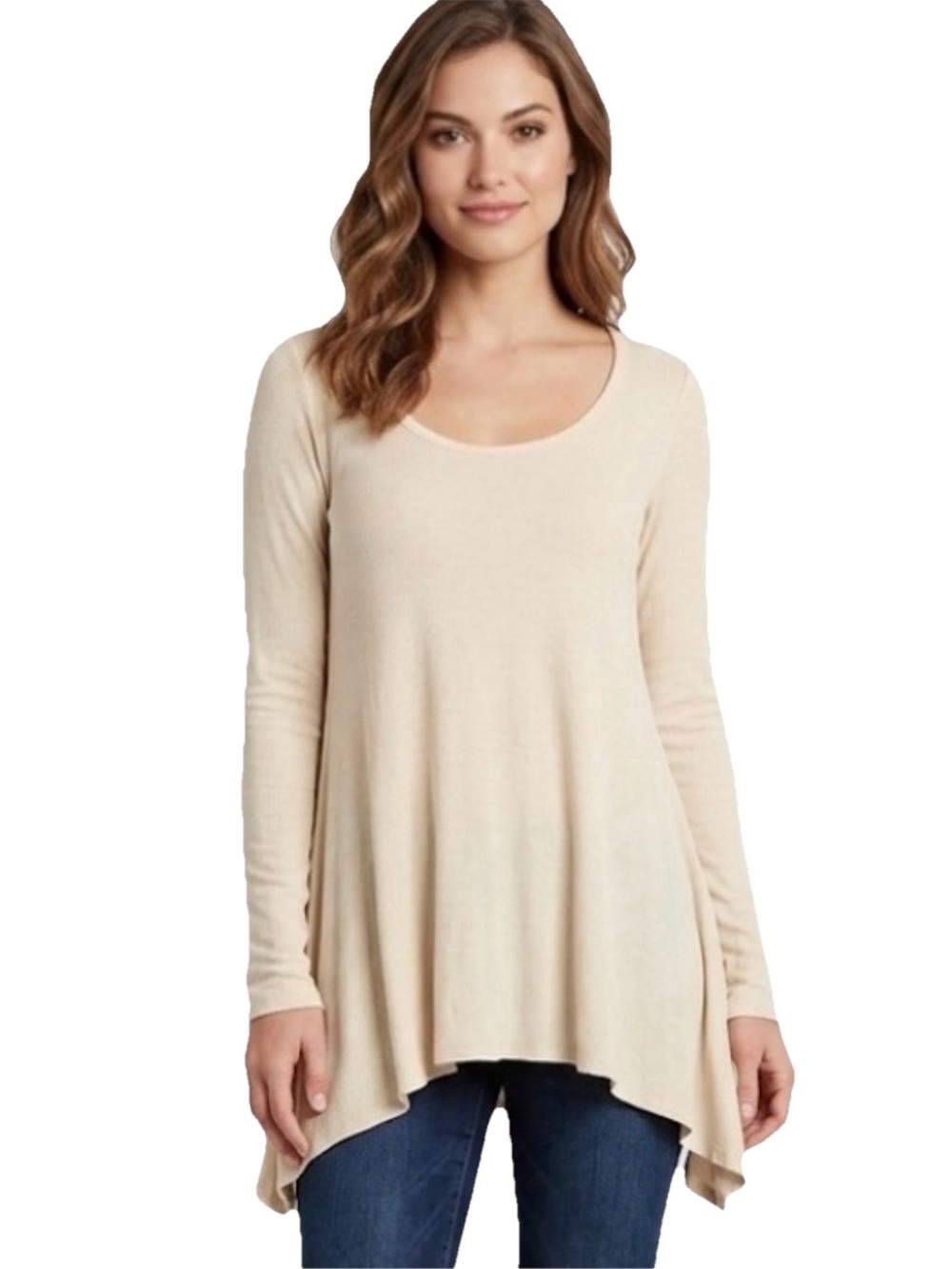 Lauren Moshi Women’s Cream Limited Quantity Long Sleeve Shirt Size Medium